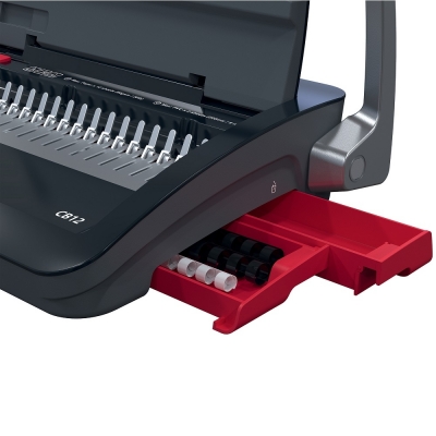 Masina de indosariat GBC CombBind CB12, manuala, cu spire din plastic, A4, 12/165 coli, negru-argintiu